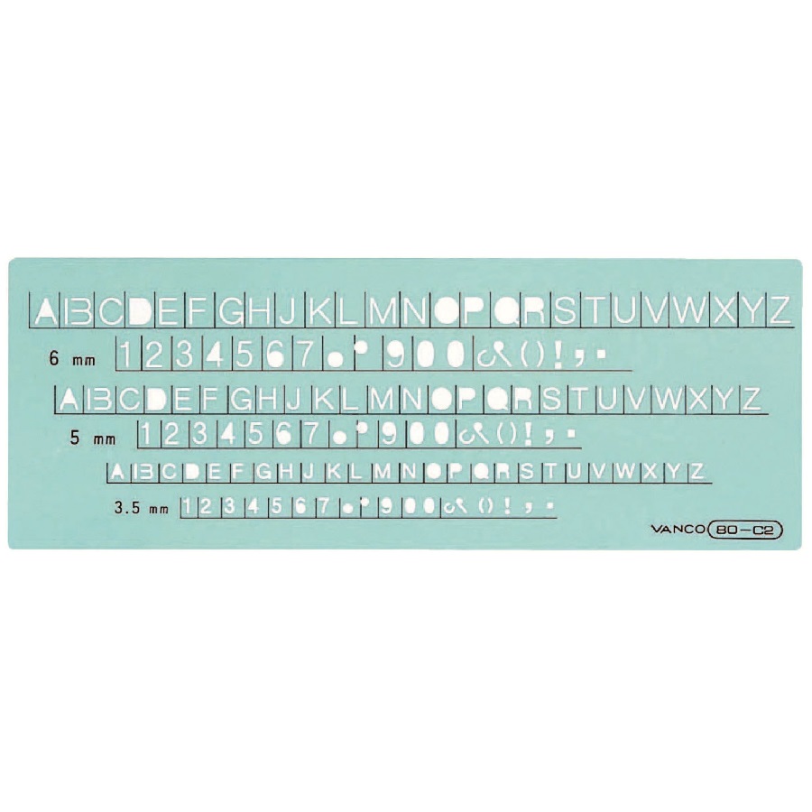 テンプレート 80−C2（英字アルファベット、数字
